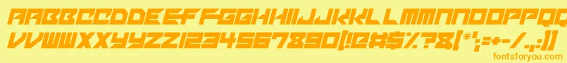 Mechacubes Italic Font – Orange Fonts on Yellow Background