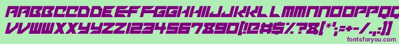 フォントMechacubes Italic – 緑の背景に紫のフォント