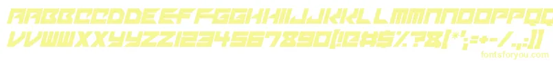 フォントMechacubes Italic – 白い背景に黄色の文字
