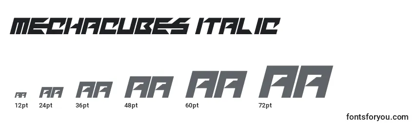 Размеры шрифта Mechacubes Italic