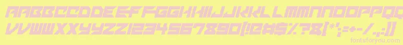 フォントMechacubes Italic – ピンクのフォント、黄色の背景