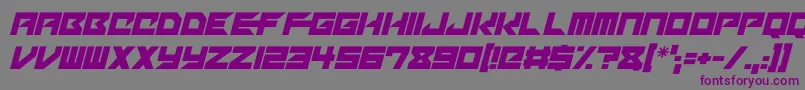 フォントMechacubes Italic – 紫色のフォント、灰色の背景