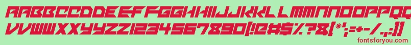 Шрифт Mechacubes Italic – красные шрифты на зелёном фоне