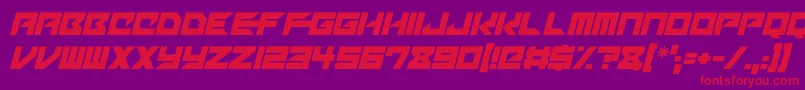 Mechacubes Italic Font – Red Fonts on Purple Background