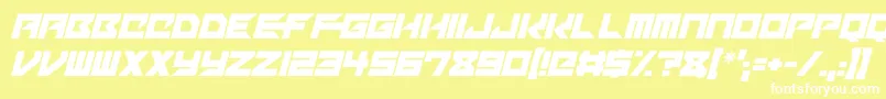 フォントMechacubes Italic – 黄色い背景に白い文字