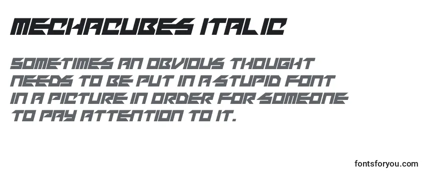Review of the Mechacubes Italic (133928) Font