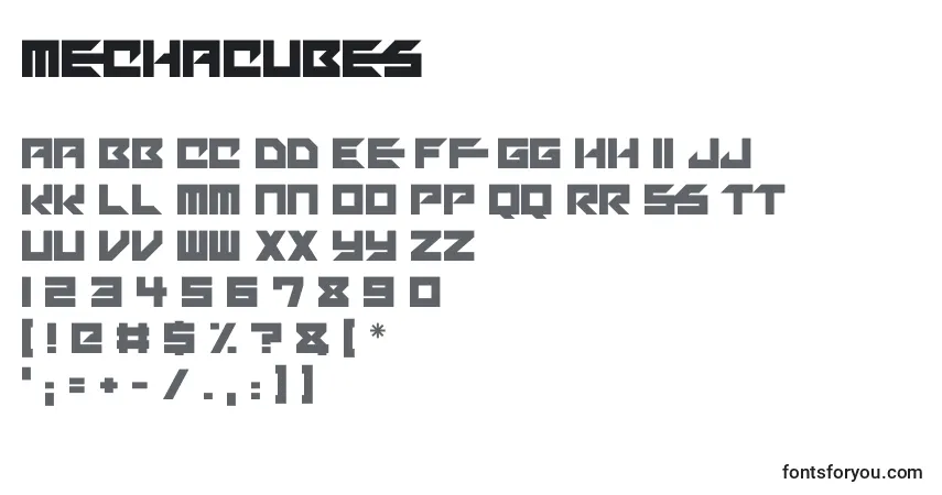 Fuente Mechacubes - alfabeto, números, caracteres especiales