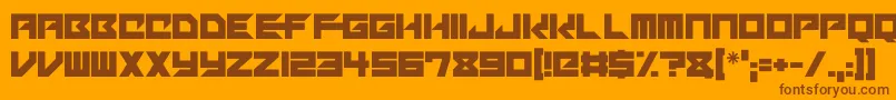 Mechacubes Font – Brown Fonts on Orange Background