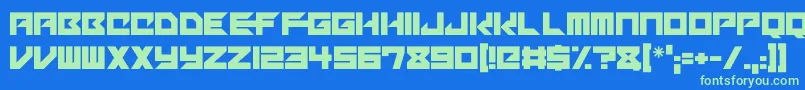 Mechacubes Font – Green Fonts on Blue Background