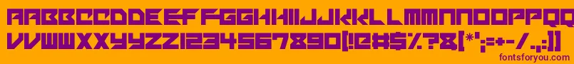 Mechacubes Font – Purple Fonts on Orange Background