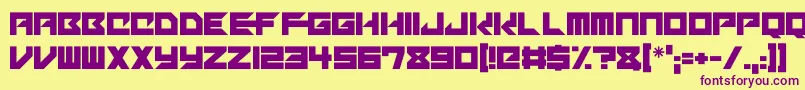 Mechacubes Font – Purple Fonts on Yellow Background