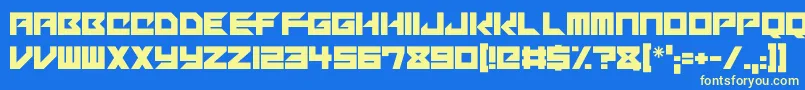 Mechacubes Font – Yellow Fonts on Blue Background