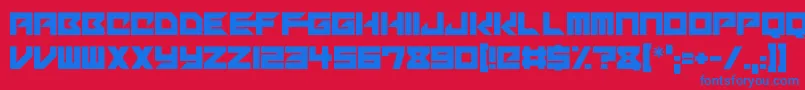 フォントMechacubes – 赤い背景に青い文字