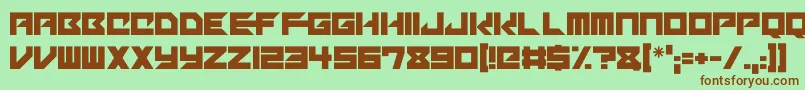 Mechacubes-fontti – ruskeat fontit vihreällä taustalla