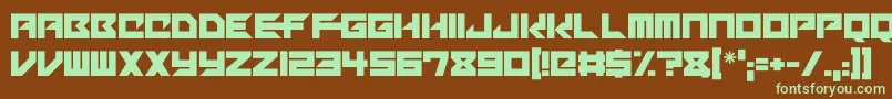 Mechacubes-fontti – vihreät fontit ruskealla taustalla