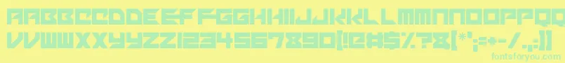 Czcionka Mechacubes – zielone czcionki na żółtym tle
