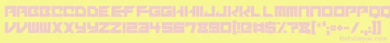 Mechacubes-fontti – vaaleanpunaiset fontit keltaisella taustalla
