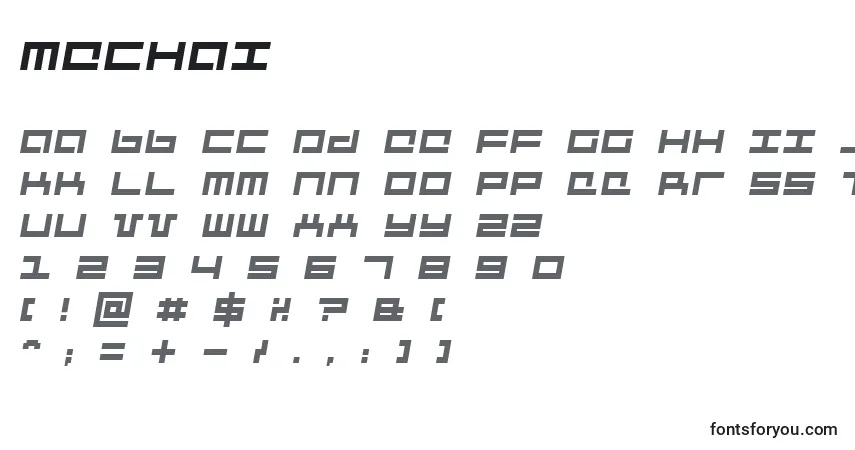 Schriftart Mechai – Alphabet, Zahlen, spezielle Symbole