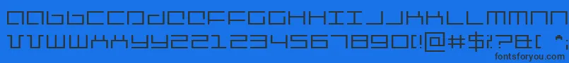 mechan-Schriftart – Schwarze Schriften auf blauem Hintergrund