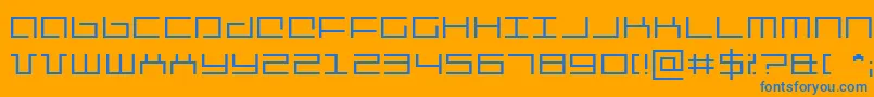 mechan-fontti – siniset fontit oranssilla taustalla
