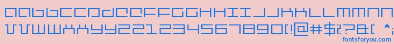 Czcionka mechan – niebieskie czcionki na różowym tle