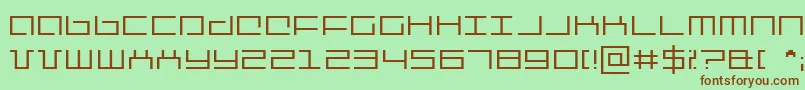 mechan-fontti – ruskeat fontit vihreällä taustalla