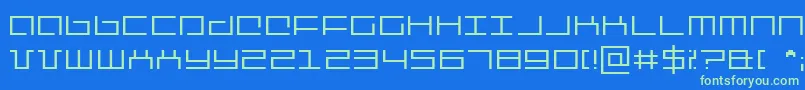 Шрифт mechan – зелёные шрифты на синем фоне