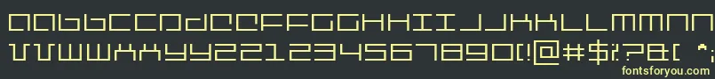 mechan-Schriftart – Gelbe Schriften auf schwarzem Hintergrund