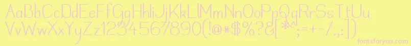 mechani Font – Pink Fonts on Yellow Background