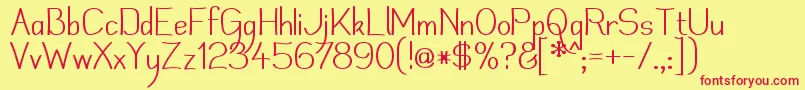 mechani Font – Red Fonts on Yellow Background