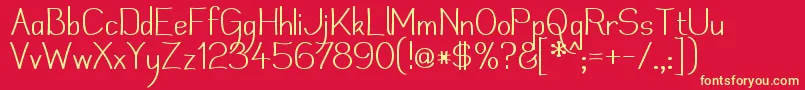 mechani Font – Yellow Fonts on Red Background