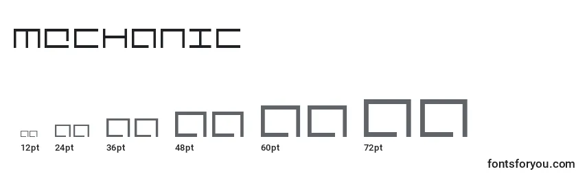 Размеры шрифта Mechanic (133934)
