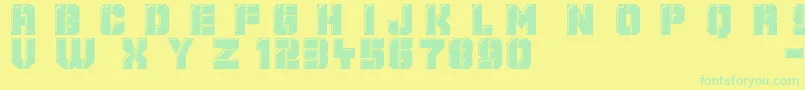 Mechanical Animals Font – Green Fonts on Yellow Background