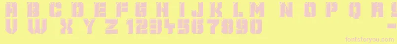 Mechanical Animals Font – Pink Fonts on Yellow Background