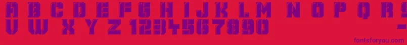 Mechanical Animals-Schriftart – Violette Schriften auf rotem Hintergrund