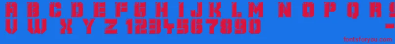 Czcionka Mechanical Animals – czerwone czcionki na niebieskim tle