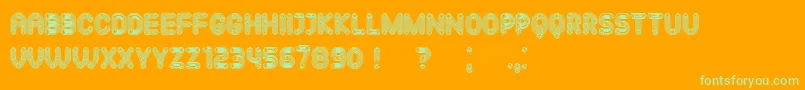 Mechanismo Font – Green Fonts on Orange Background