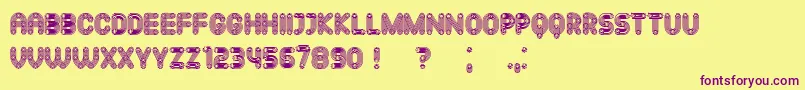 Mechanismo Font – Purple Fonts on Yellow Background