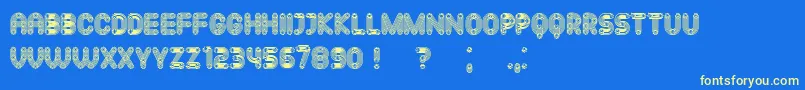 Mechanismo Font – Yellow Fonts on Blue Background