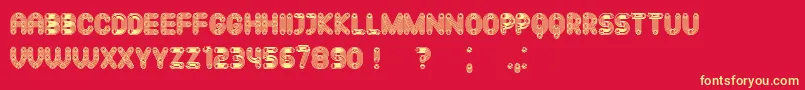 フォントMechanismo – 黄色の文字、赤い背景