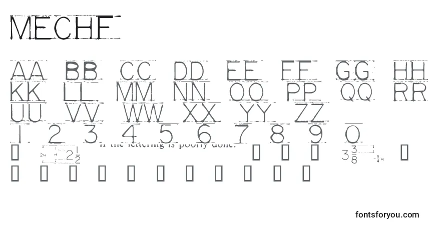 Schriftart MECHF    (133937) – Alphabet, Zahlen, spezielle Symbole