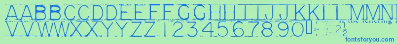 MECHF    Font – Blue Fonts on Green Background