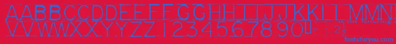 MECHF    Font – Blue Fonts on Red Background