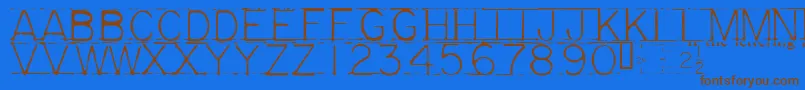 MECHF    Font – Brown Fonts on Blue Background