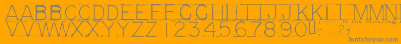 MECHF   -Schriftart – Graue Schriften auf orangefarbenem Hintergrund