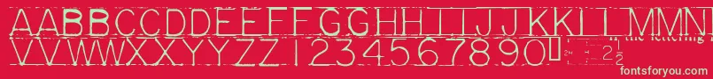 フォントMECHF    – 赤い背景に緑の文字