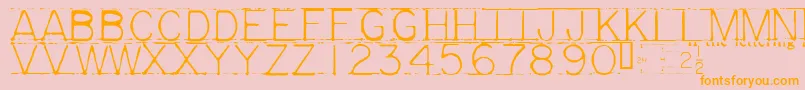 MECHF   -Schriftart – Orangefarbene Schriften auf rosa Hintergrund