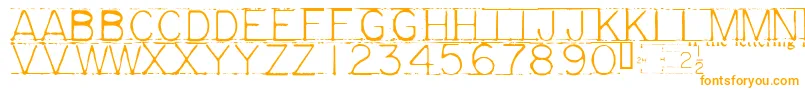 MECHF   -Schriftart – Orangefarbene Schriften auf weißem Hintergrund