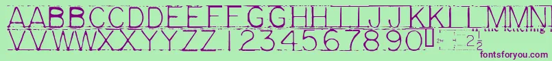 MECHF    Font – Purple Fonts on Green Background