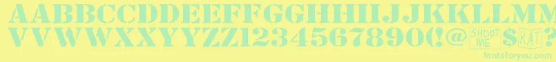 Bndyylwsolid-Schriftart – Grüne Schriften auf gelbem Hintergrund